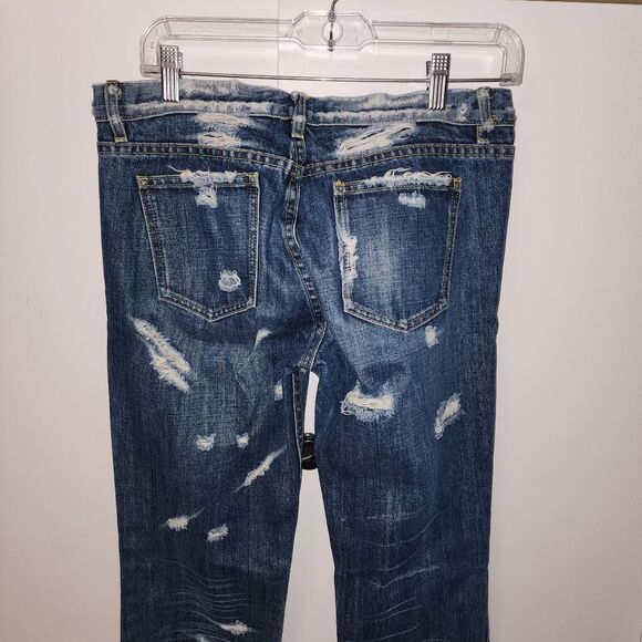 Earl jeans womens 55 original low rise distressed jeans size 28 size 6 grunge - Picture 7 of 14